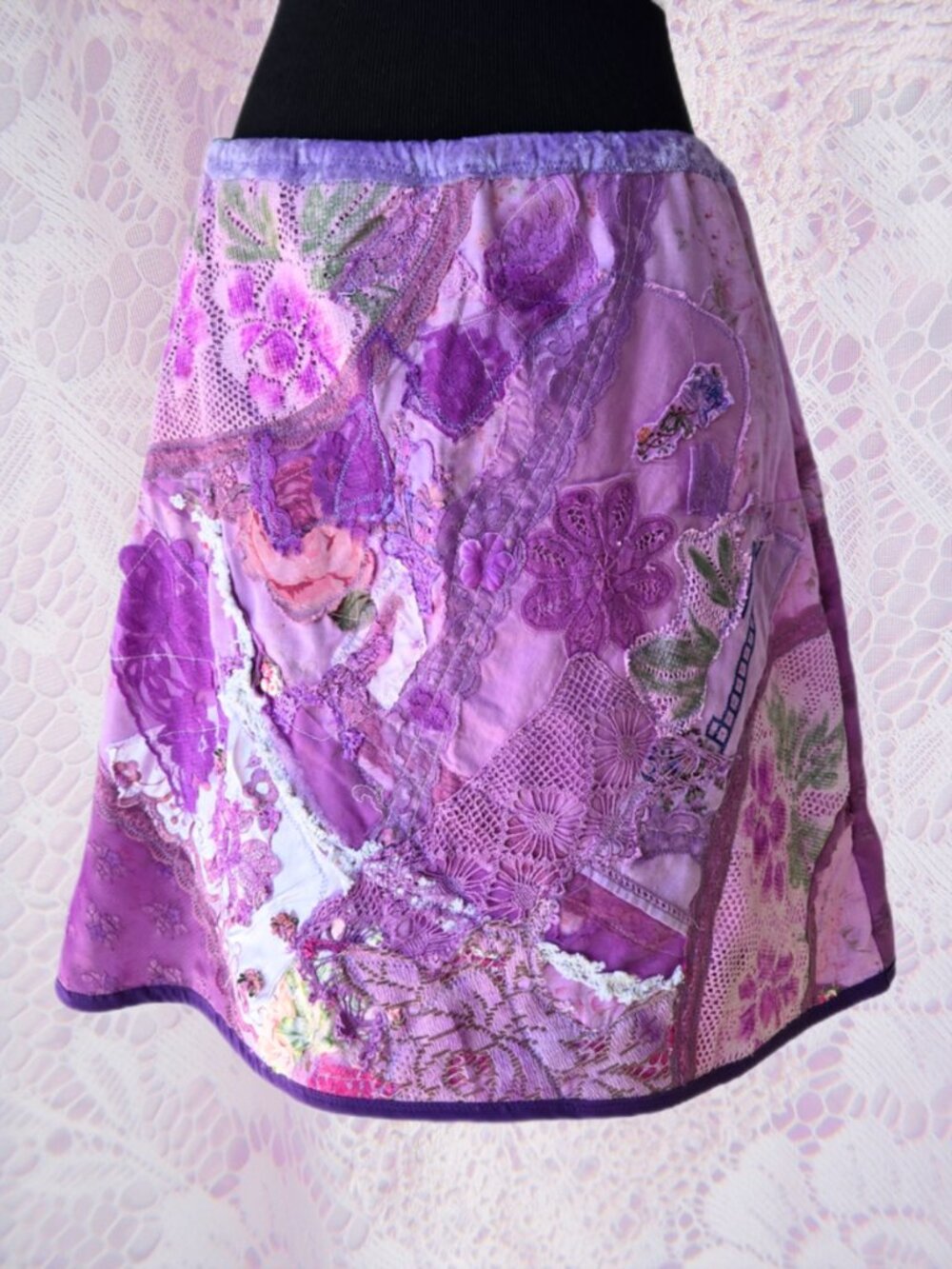 Purple Gypsy Patchwork Skirt | Roselani Jasmin |Size Small
